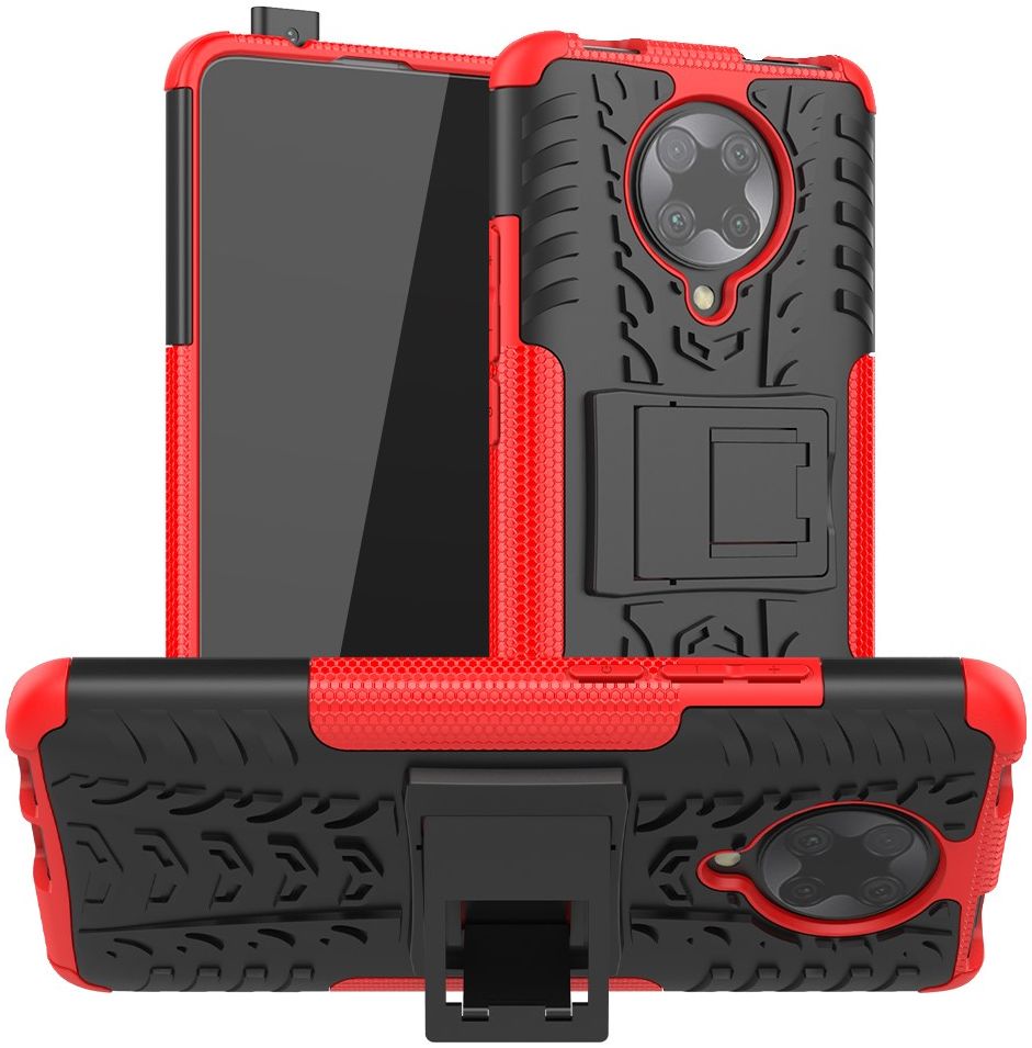 Xiaomi Poco F2 Pro Robuust Hybride Hoesje Rood afbeelding 3