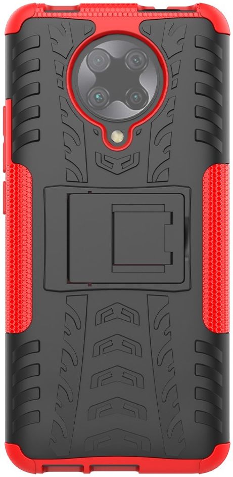 Xiaomi Poco F2 Pro Robuust Hybride Hoesje Rood afbeelding 1