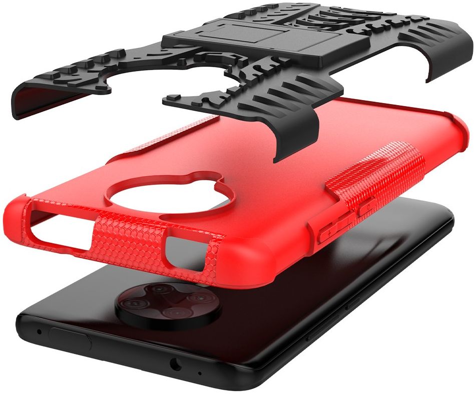 Xiaomi Poco F2 Pro Robuust Hybride Hoesje Rood afbeelding 6