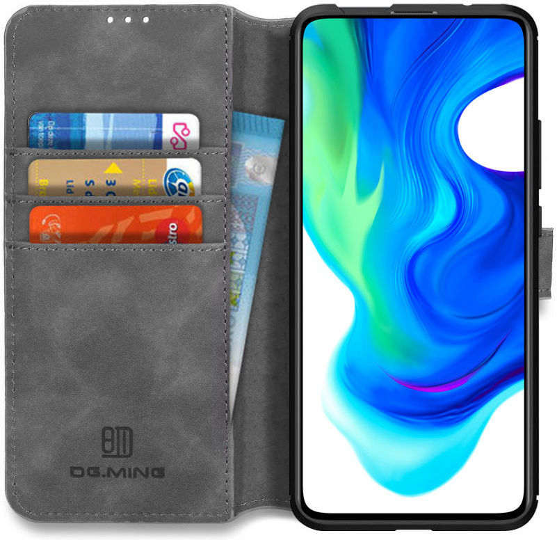 Xiaomi Poco F2 Pro Retro Portemonnee Hoesje Grijs afbeelding 1