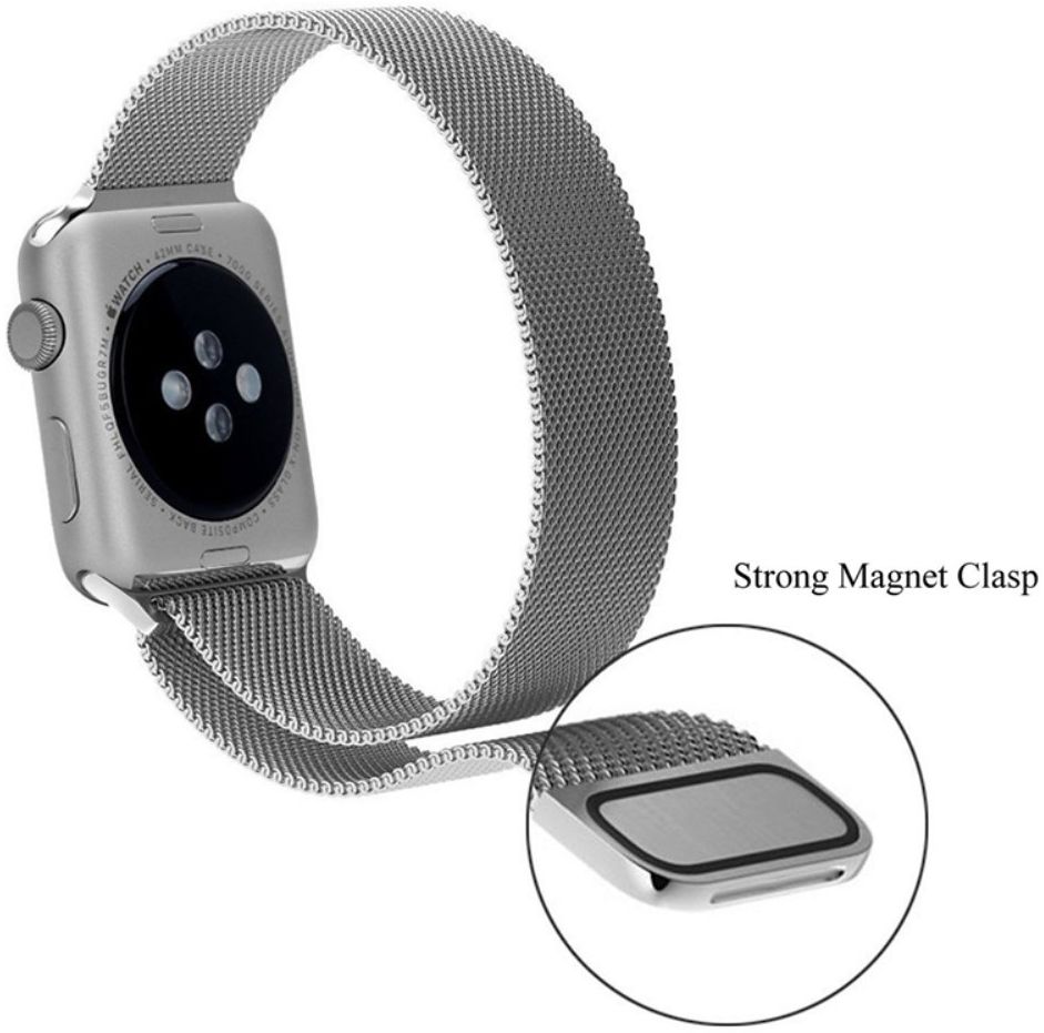 Milanees Apple Watch Bandje - 1-10/SE/Ultra - 49/46/45/44/42MM - Zilver afbeelding 6