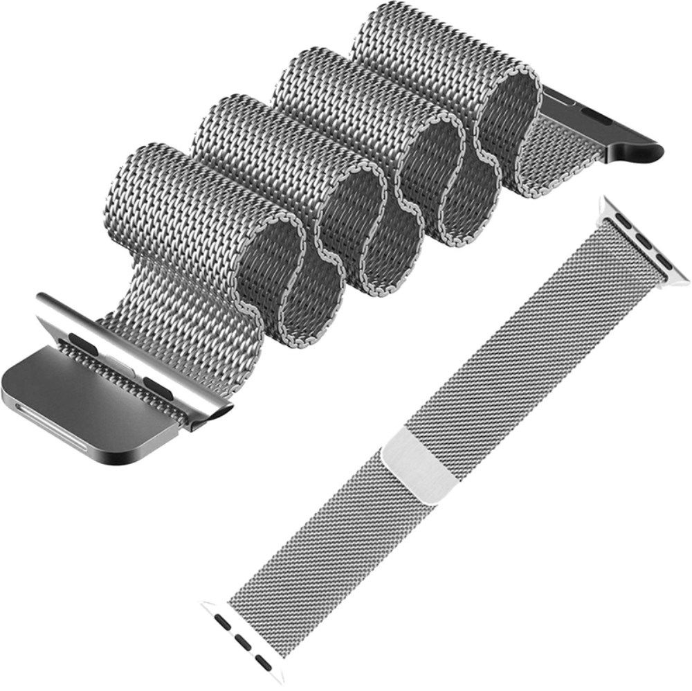 Milanees Apple Watch Bandje - 1-10/SE/Ultra - 49/46/45/44/42MM - Zilver afbeelding 7