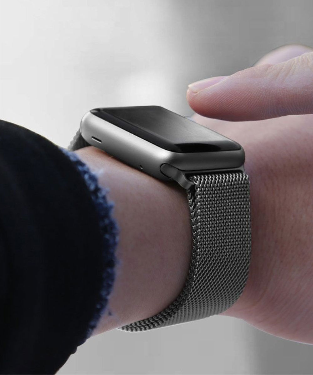 Apple Watch 1-9/SE/Ultra 49/45/44/42MM Bandje Magneetsluiting Grijs afbeelding 3