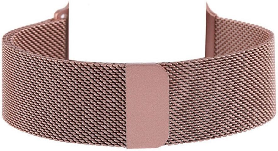 Apple Watch 45MM / 44MM / 42MM Bandje Milanese Staal Magneetsluiting Roze afbeelding 4