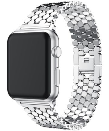 Geschikt voor Apple Watch 45MM / 44MM / 42MM Bandje RVS Armband Zilver Bandjes