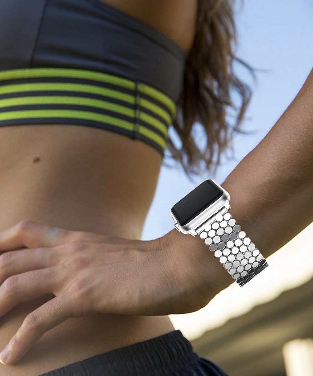Geschikt voor Apple Watch 1-9/SE/Ultra 49/45/44/42MM Bandje RVS Zilver afbeelding 3