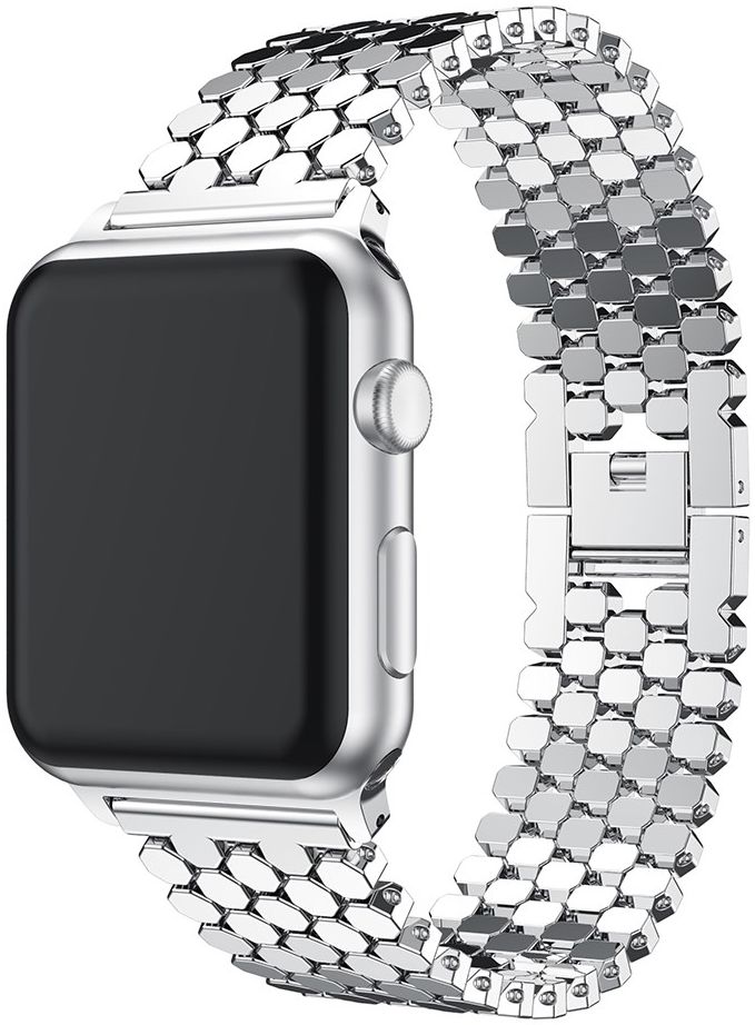 Geschikt voor Apple Watch 1-9/SE/Ultra 49/45/44/42MM Bandje RVS Zilver afbeelding 1