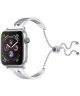 Apple Watch 45MM / 44MM / 42MM Bandje Luxe en Sierlijk Metalen Armband Zilver