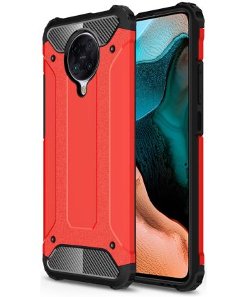 Xiaomi Redmi K30 Hoesje Shock Proof Hybride Back Cover Rood Hoesjes