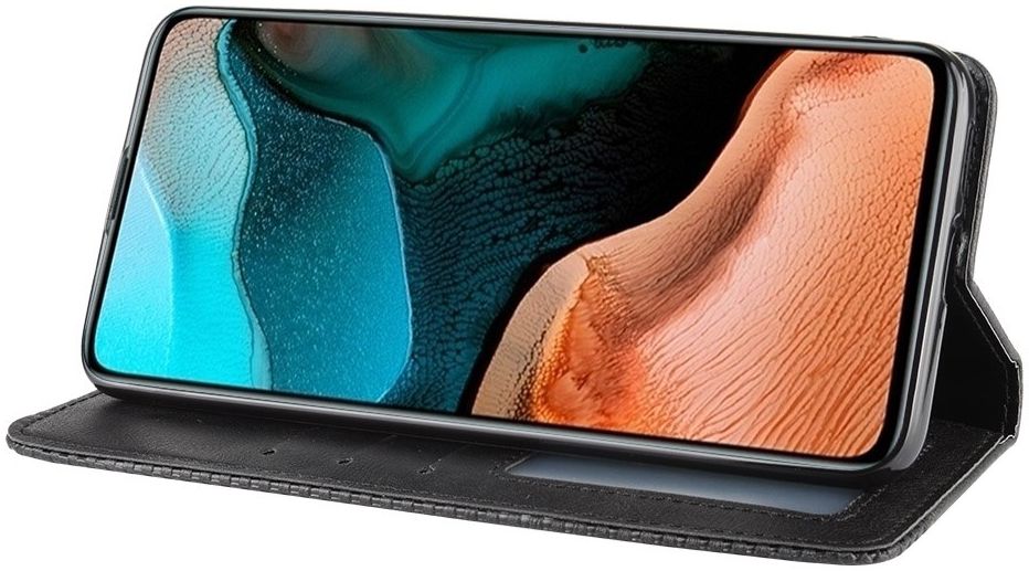 Xiaomi Poco F2 Pro Hoesje Book Case Retro Portemonnee Zwart afbeelding 3