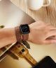 Apple Watch 45MM / 44MM / 42MM Bandje Gevlochten Armband Kunstleer Bruin