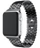 Geschikt voor Apple Watch 45MM / 44MM / 42MM Bandje RVS Armband Zwart