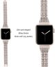 Apple Watch 45MM / 44MM / 42MM Bandje RVS Schakelband met Diamantjes Goud