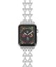 Apple Watch 45MM / 44MM / 42MM Bandje Diamant Design RVS Armband Zilver