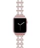 Apple Watch 45MM / 44MM / 42MM Bandje Diamant Design RVS Armband Roze Goud