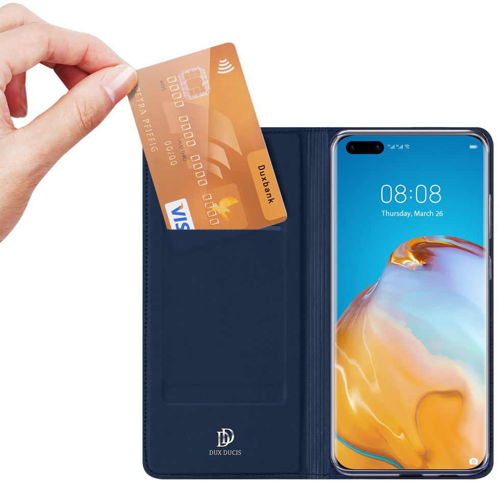 Dux Ducis Skin Pro Series Huawei P40 Pro Hoesje Portemonnee Blauw afbeelding 5