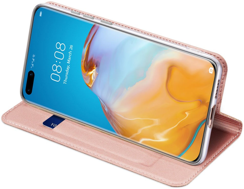 Dux Ducis Skin Pro Series Huawei P40 Pro Hoesje Portemonnee Roze afbeelding 2