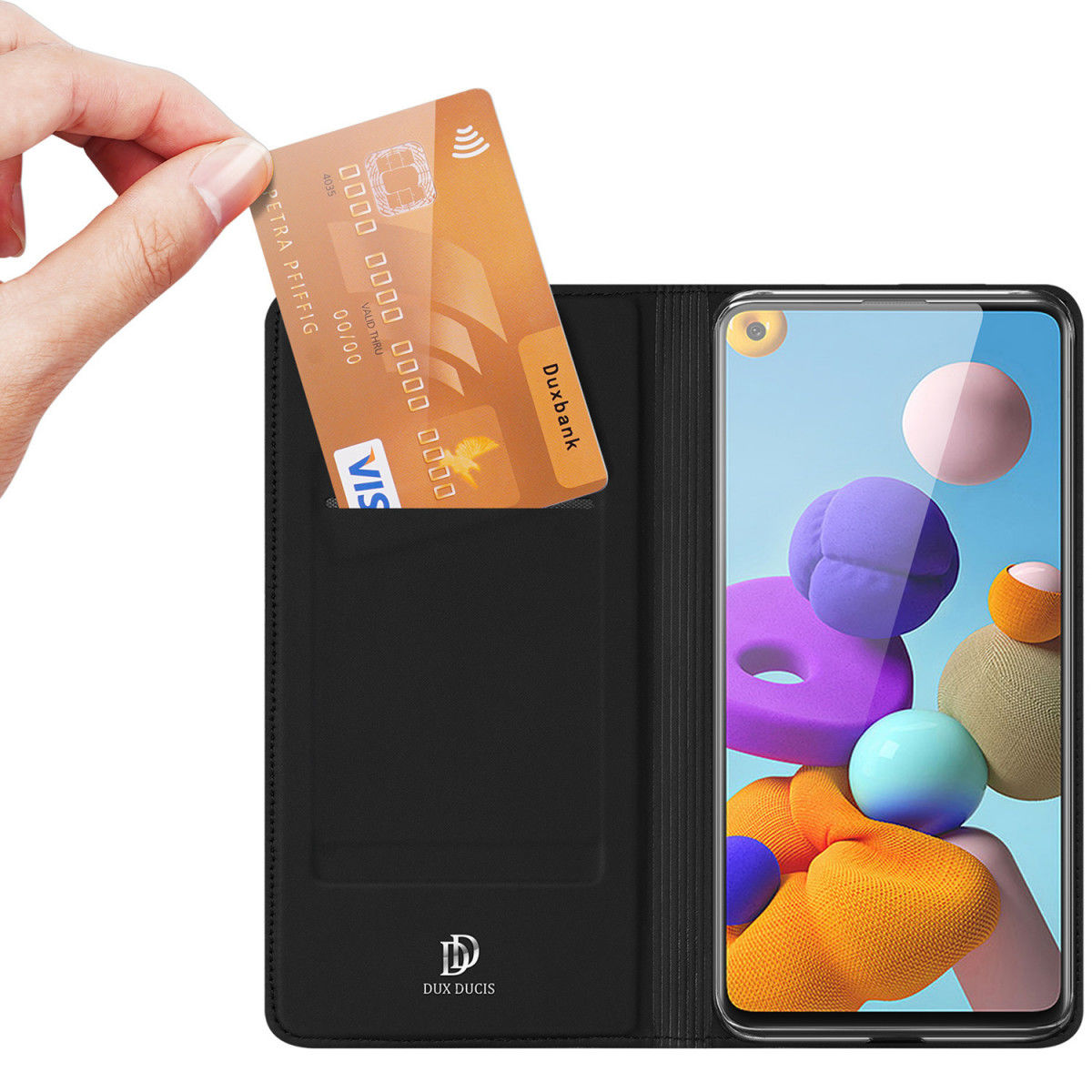Dux Ducis Skin Pro Series Samsung Galaxy A21s Hoesje Portemonnee Zwart afbeelding 4