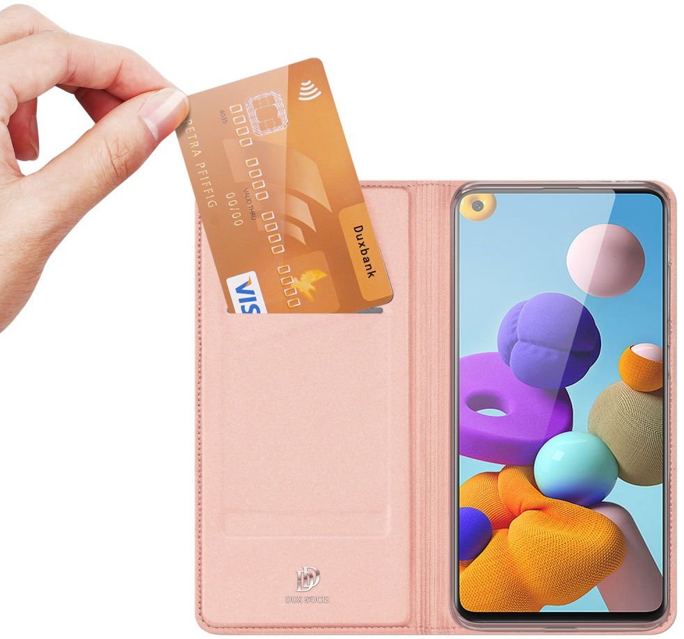 Dux Ducis Skin Pro Series Samsung Galaxy A21s Hoesje Portemonnee Roze afbeelding 4