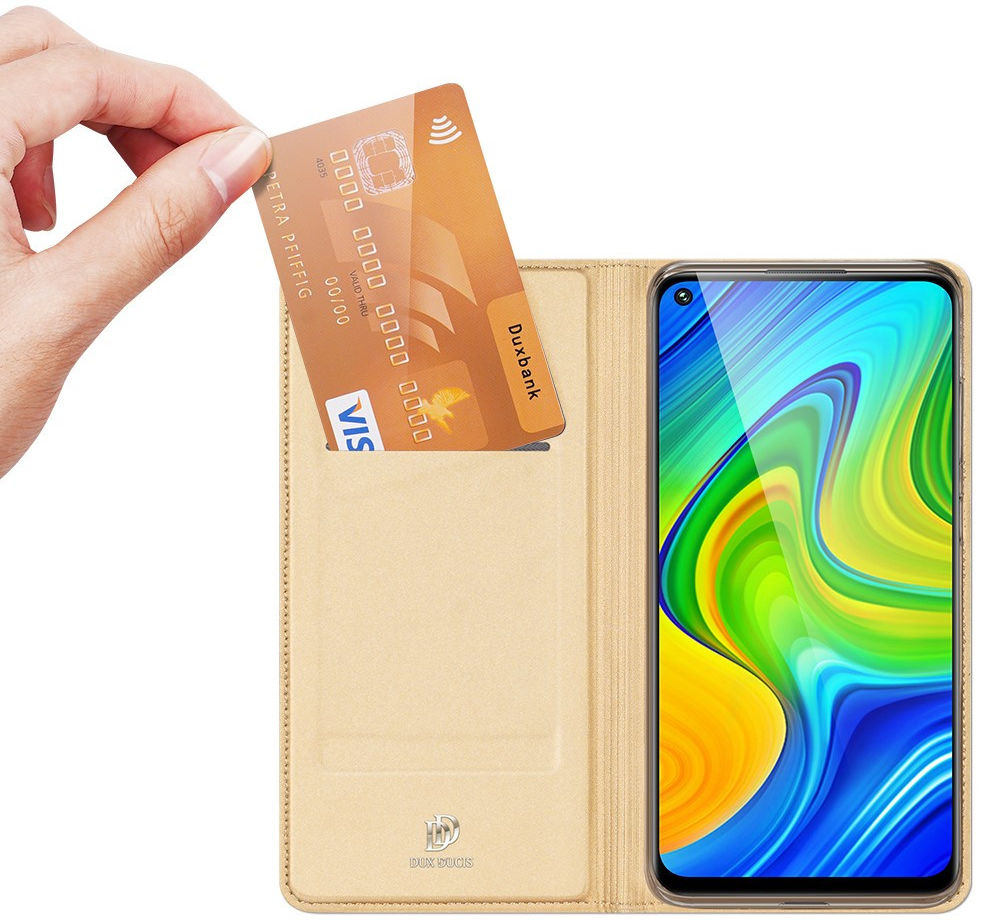 Dux Ducis Skin Pro Series Xiaomi Redmi Note 9 Hoesje Portemonnee Goud afbeelding 2