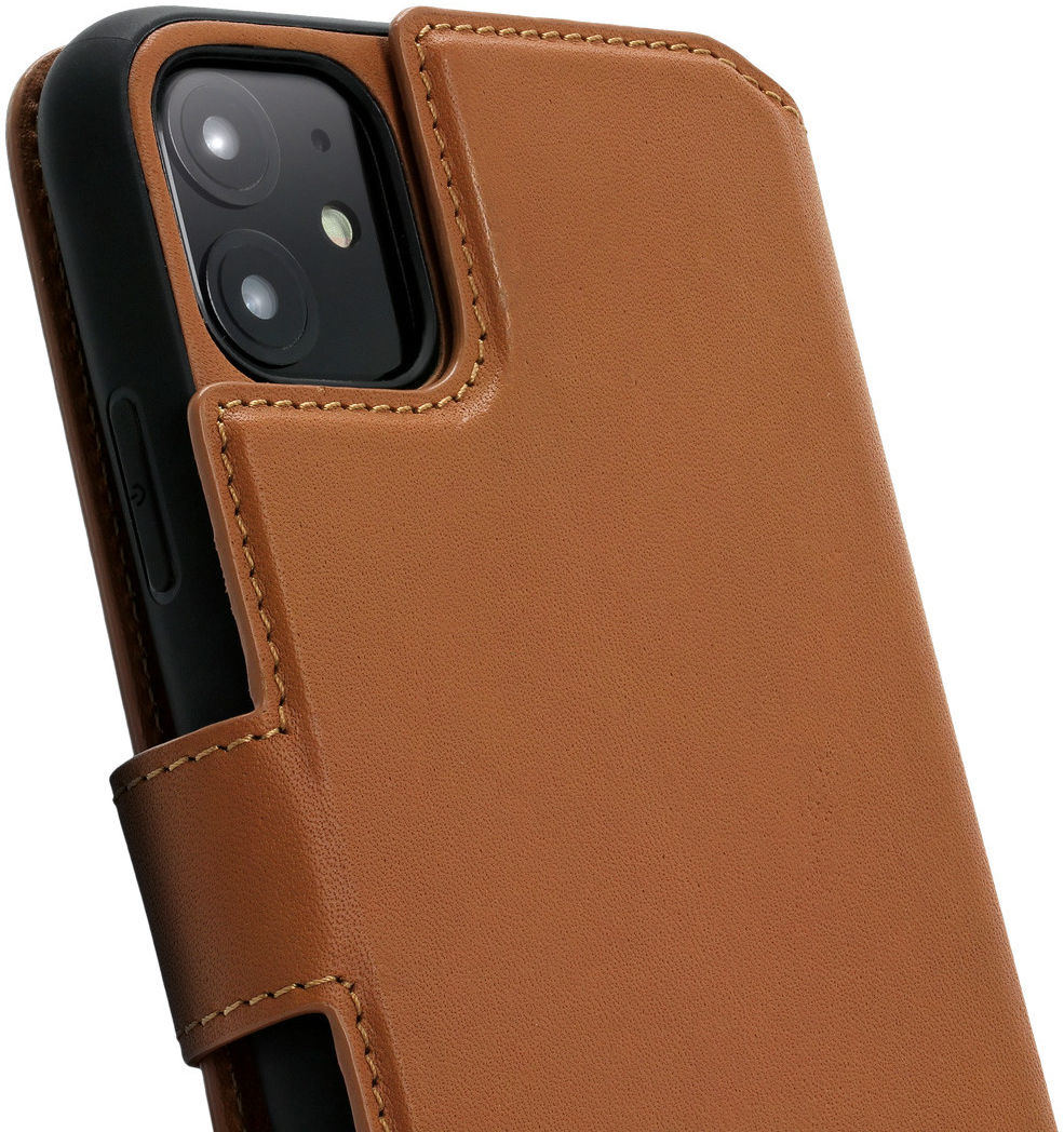 Minim 2-in-1 Apple iPhone 11 Hoesje Book Case en Back Cover Leer Bruin afbeelding 2