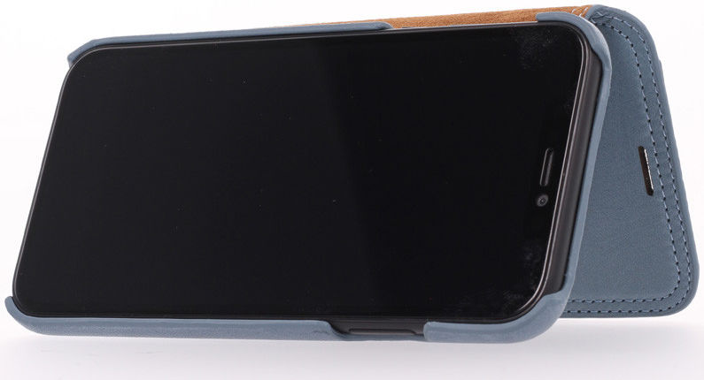 Minim Apple iPhone 11 Hoesje Echt Leer Book Case Licht Blauw afbeelding 6