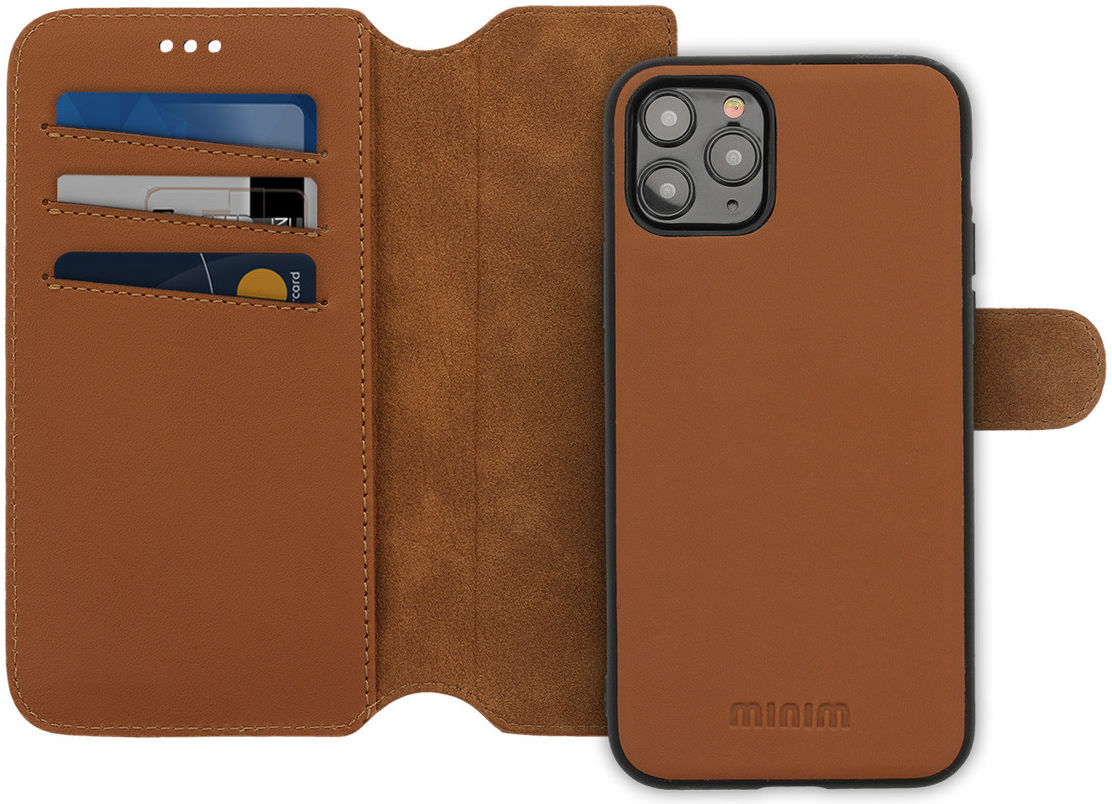Minim 2-in-1 Apple iPhone 11 Pro Hoesje Book Case en Back Cover Bruin afbeelding 1