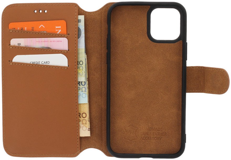Minim 2-in-1 Apple iPhone 11 Pro Hoesje Book Case en Back Cover Bruin afbeelding 3