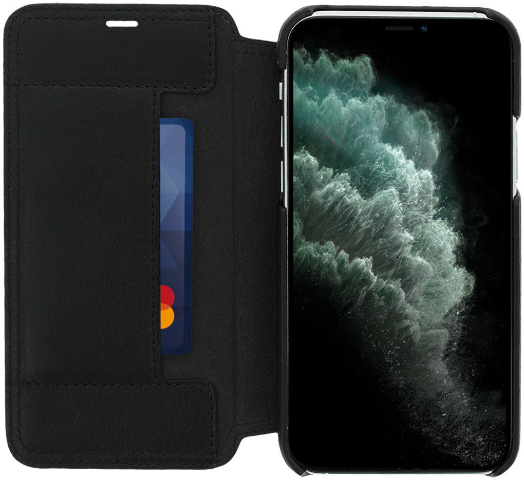 Minim Apple iPhone 11 Pro Hoesje Echt Leer Book Case Zwart afbeelding 1