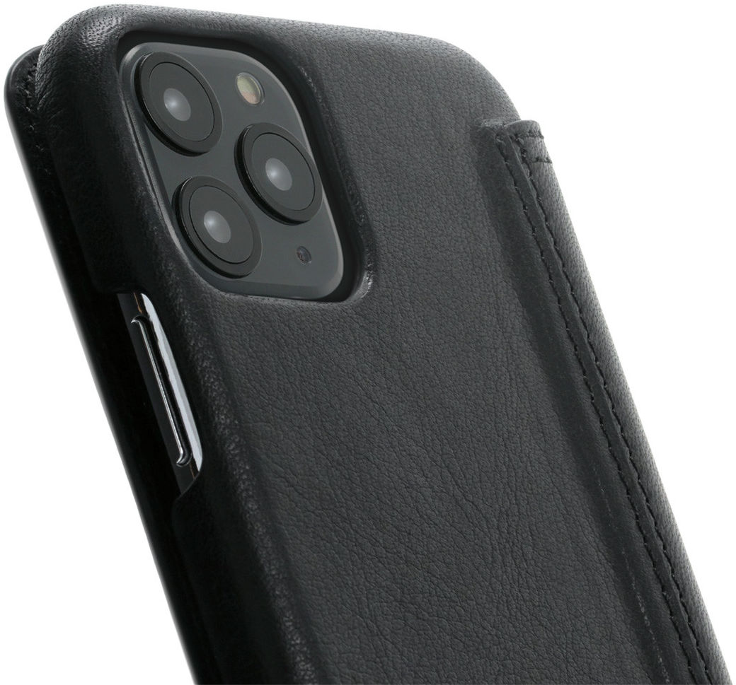 Minim Apple iPhone 11 Pro Hoesje Echt Leer Book Case Zwart afbeelding 2
