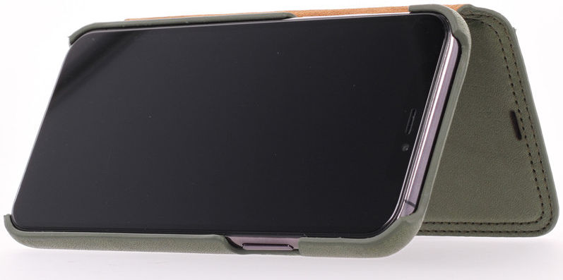 Minim Apple iPhone 11 Pro Hoesje Echt Leer Book Case Groen afbeelding 6