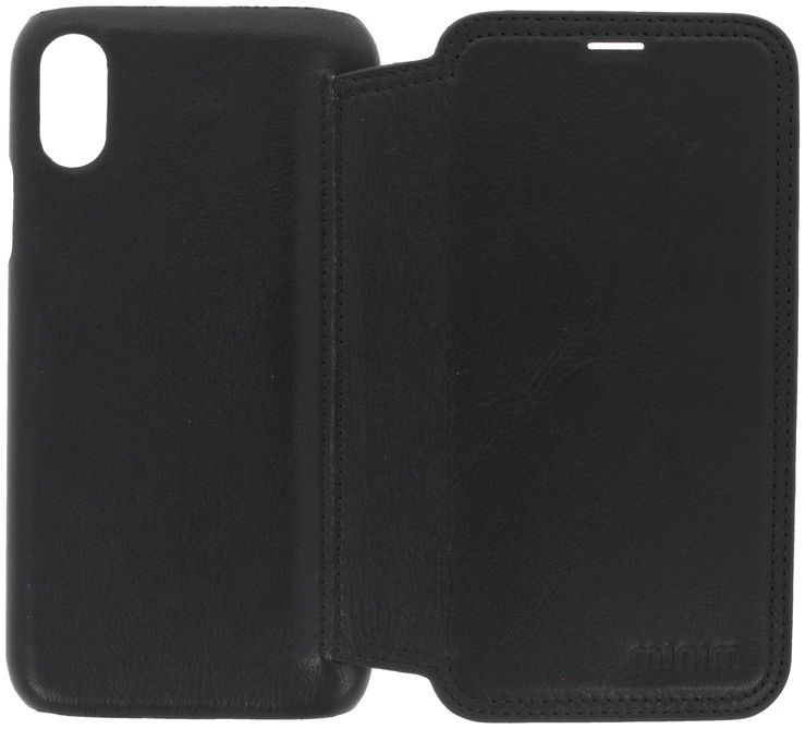Minim Apple iPhone XR Hoesje Echt Leer Book Case Zwart afbeelding 5