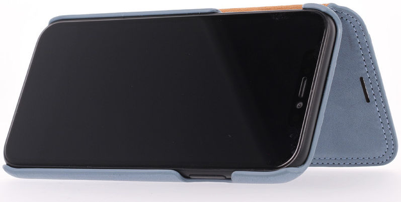 Minim Apple iPhone XR Hoesje Echt Leer Book Case Blauw afbeelding 6