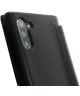 Minim Samsung Galaxy Note 10 Hoesje Echt Leer Book Case Zwart