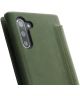 Minim Samsung Galaxy Note 10 Hoesje Echt Leer Book Case Groen