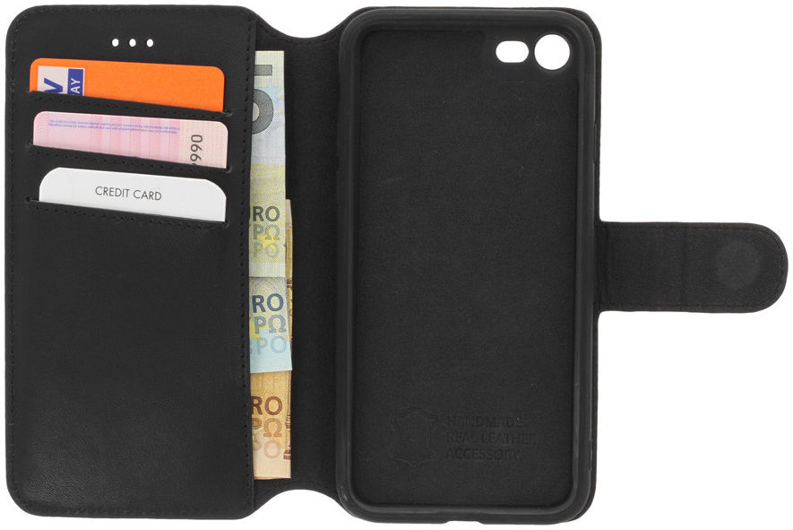 Minim 2-in-1 iPhone SE 2020/2022/8/7 Hoesje Bookcase & Backcover Zwart afbeelding 3
