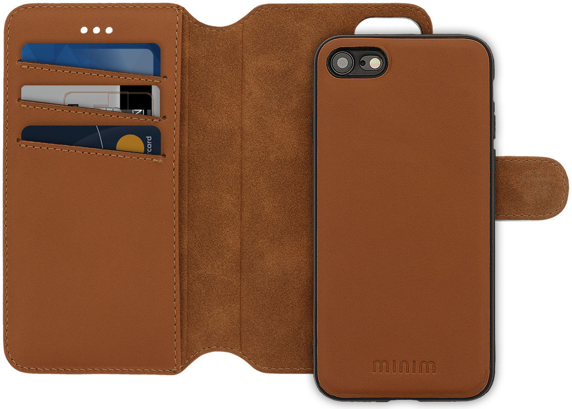 Minim 2-in-1 iPhone SE 2020/2022/8/7 Hoesje Bookcase & Backcover Bruin afbeelding 1
