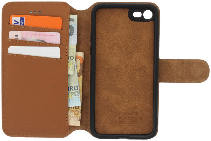 Minim 2-in-1 iPhone SE 2020/2022/8/7 Hoesje Bookcase & Backcover Bruin afbeelding 3