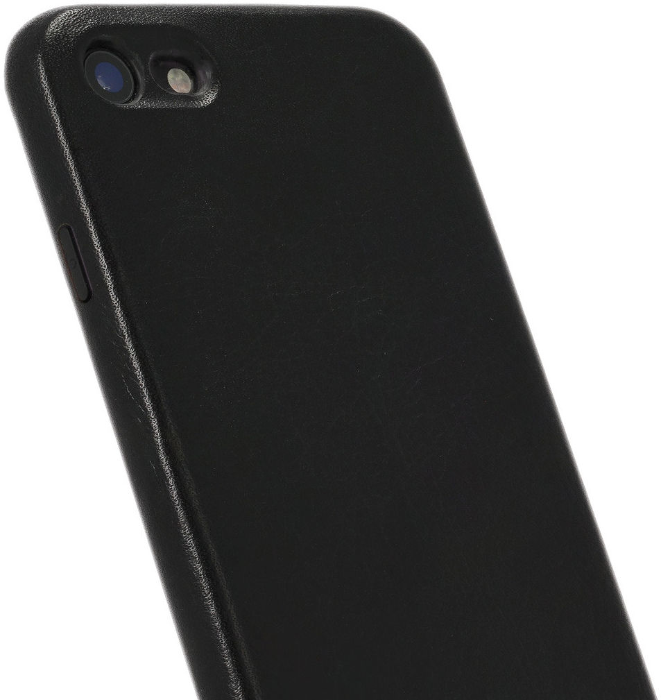 Minim iPhone SE (2020/2022) / 8 / 7 Hoesje Back Cover Leer Zwart afbeelding 1