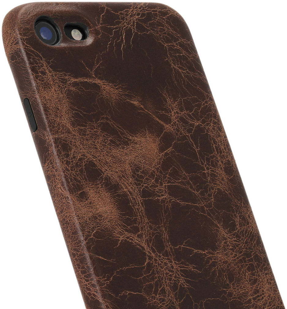 Minim iPhone SE (2020/2022) / 8 / 7 Hoesje Back Cover Leer Bruin afbeelding 4