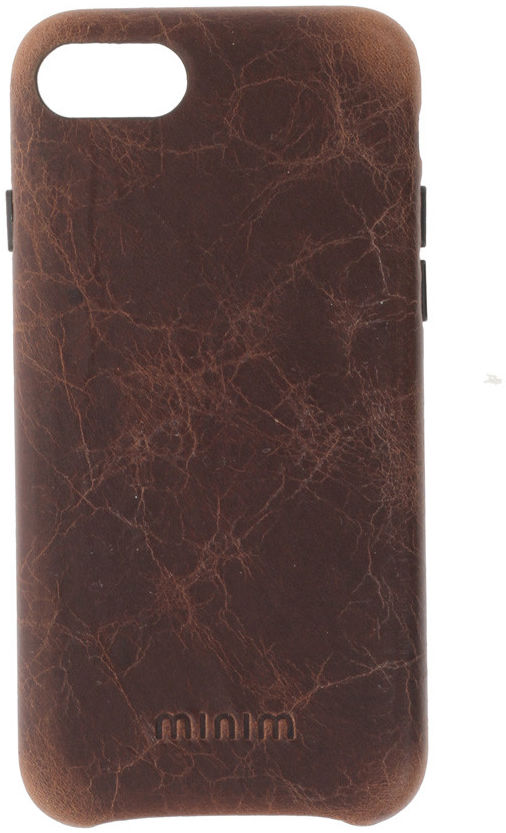 Minim iPhone SE (2020/2022) / 8 / 7 Hoesje Back Cover Leer Bruin afbeelding 1