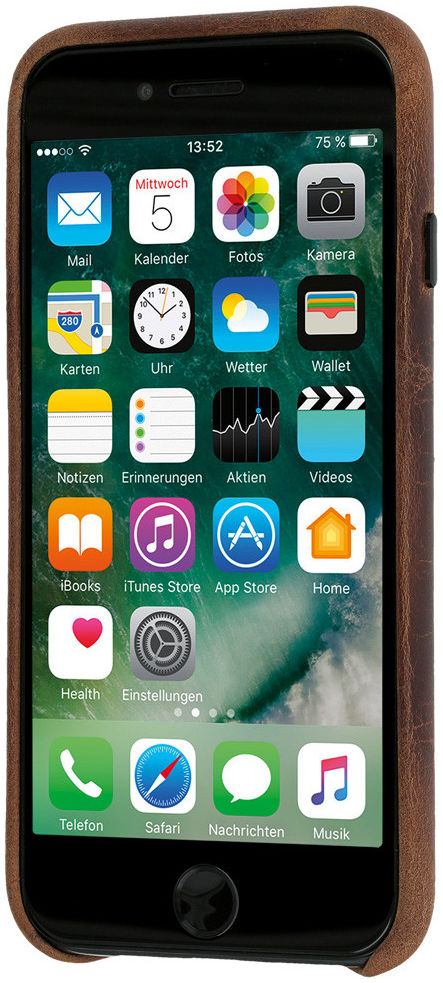 Minim iPhone SE (2020/2022) / 8 / 7 Hoesje Back Cover Leer Bruin afbeelding 2