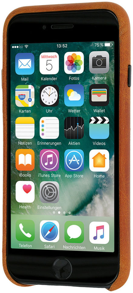 Minim iPhone SE (2020/2022) / 8 / 7 Hoesje Back Cover Leer Cognac afbeelding 2