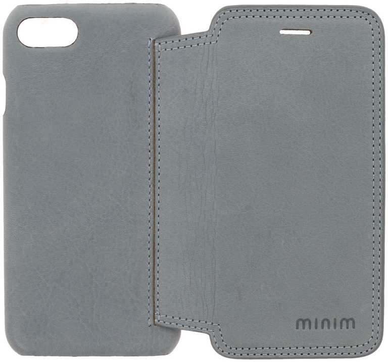 Minim iPhone SE (2020/2022) / 8 / 7 Hoesje Echt Leer Book Case Blauw afbeelding 6