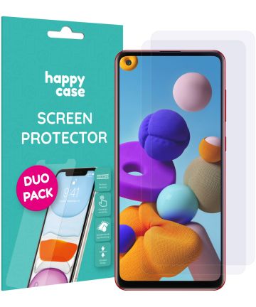 HappyCase Samsung Galaxy A21s Ultra Clear Screen Protector Duo Pack Screen Protectors