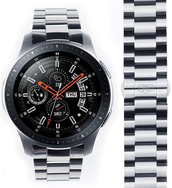 Ringke Metal Universeel Smartwatch 22MM Bandje Roestvrij Staal Zilver afbeelding 3