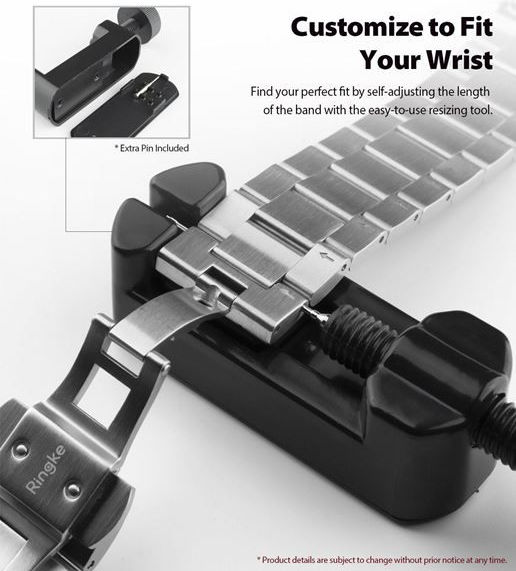 Ringke Metal Universeel Smartwatch 22MM Bandje Roestvrij Staal Zilver afbeelding 7
