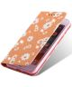 Apple iPhone 7 / 8 /SE 2020 Hoesje Portemonnee Hoesje Bloemen Oranje