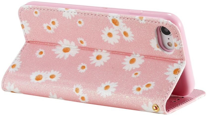 iPhone 7 / 8 / SE (2020/2022) Hoesje Portemonnee Hoesje Bloemen Roze afbeelding 3
