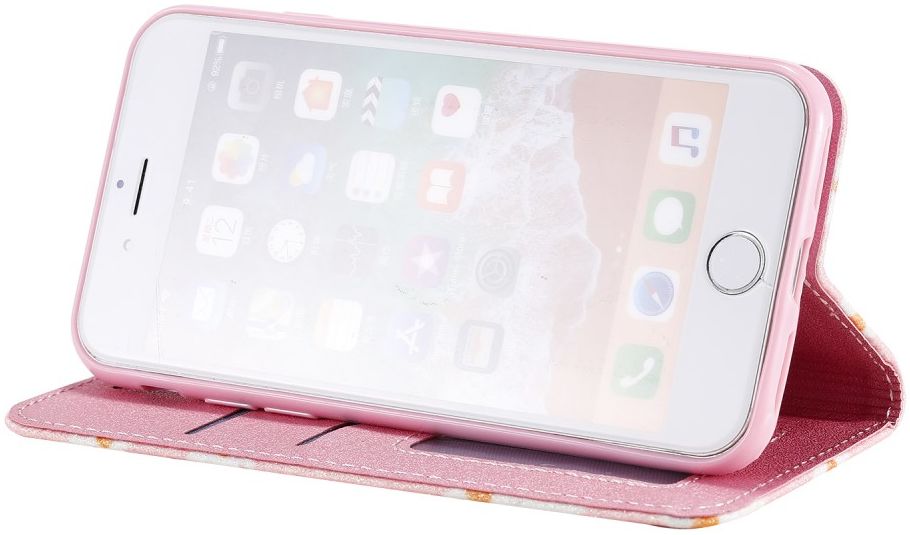 iPhone 7 / 8 / SE (2020/2022) Hoesje Portemonnee Hoesje Bloemen Roze afbeelding 11